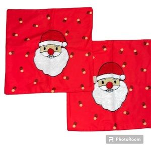 NWT SofaMATE 2 Pcs Red Christmas Santa throw Pillow Covers …